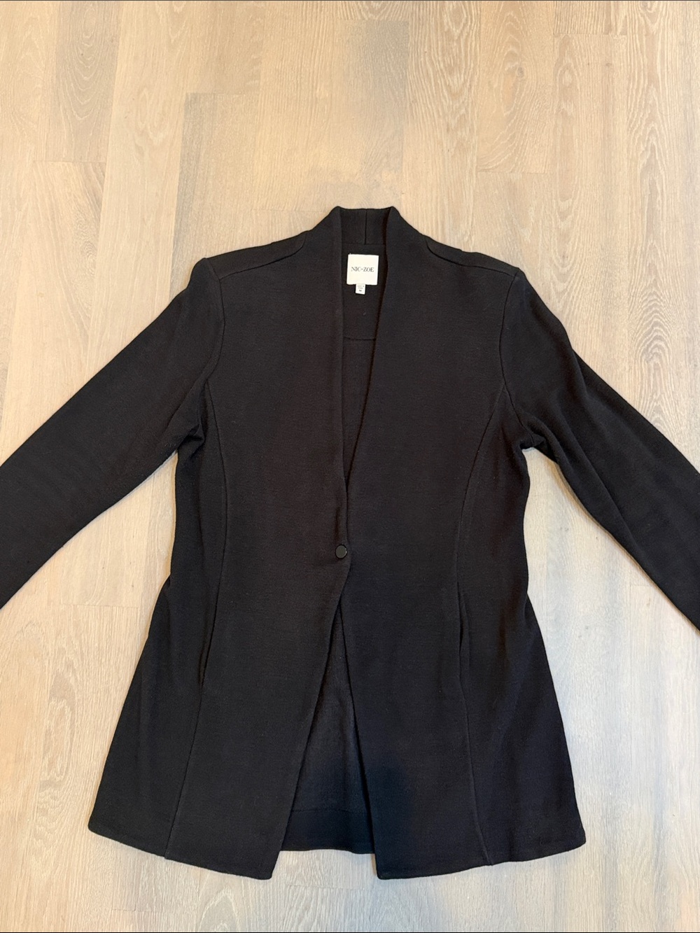 NIC+ZOE Grace Knit Jacket, Black Single-Button, GUC, size M